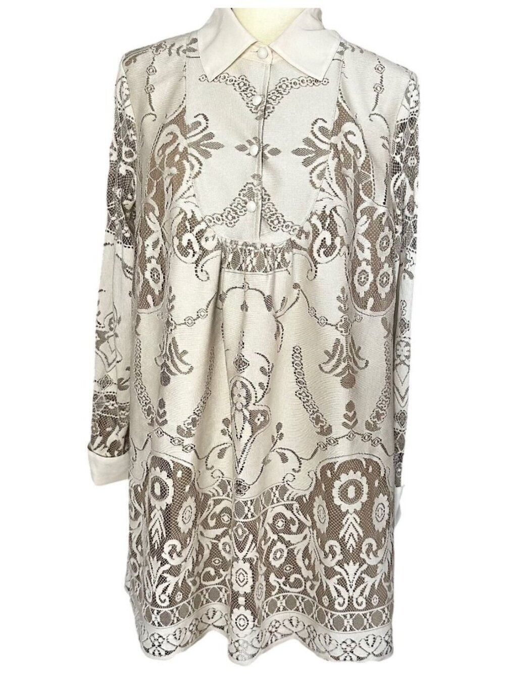 Anna Sui for Target Lace Babydoll Dress M Ivory Cream Coquette Anniversary